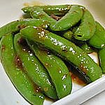 スナップエンドウのバターみそ絡め