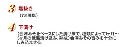 みそ漬け工程3|塩抜き|みそ漬け工程4|下漬け